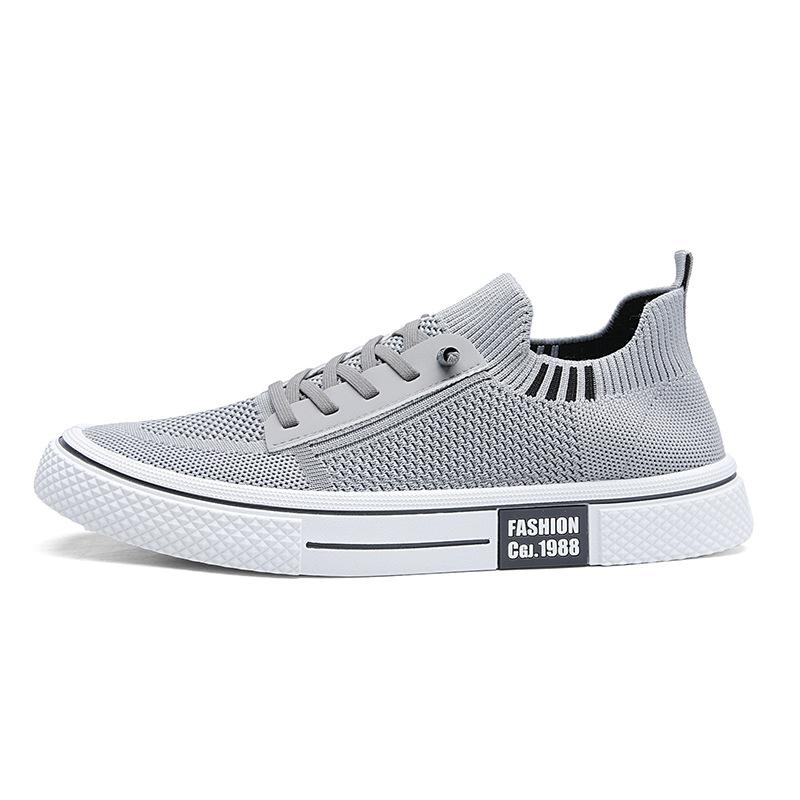 

Men s shoes casual board shoes 2025 new men s fly-woven breathable flat-bottomed foot cover summer sports shoes outdoor trendy shoes 44