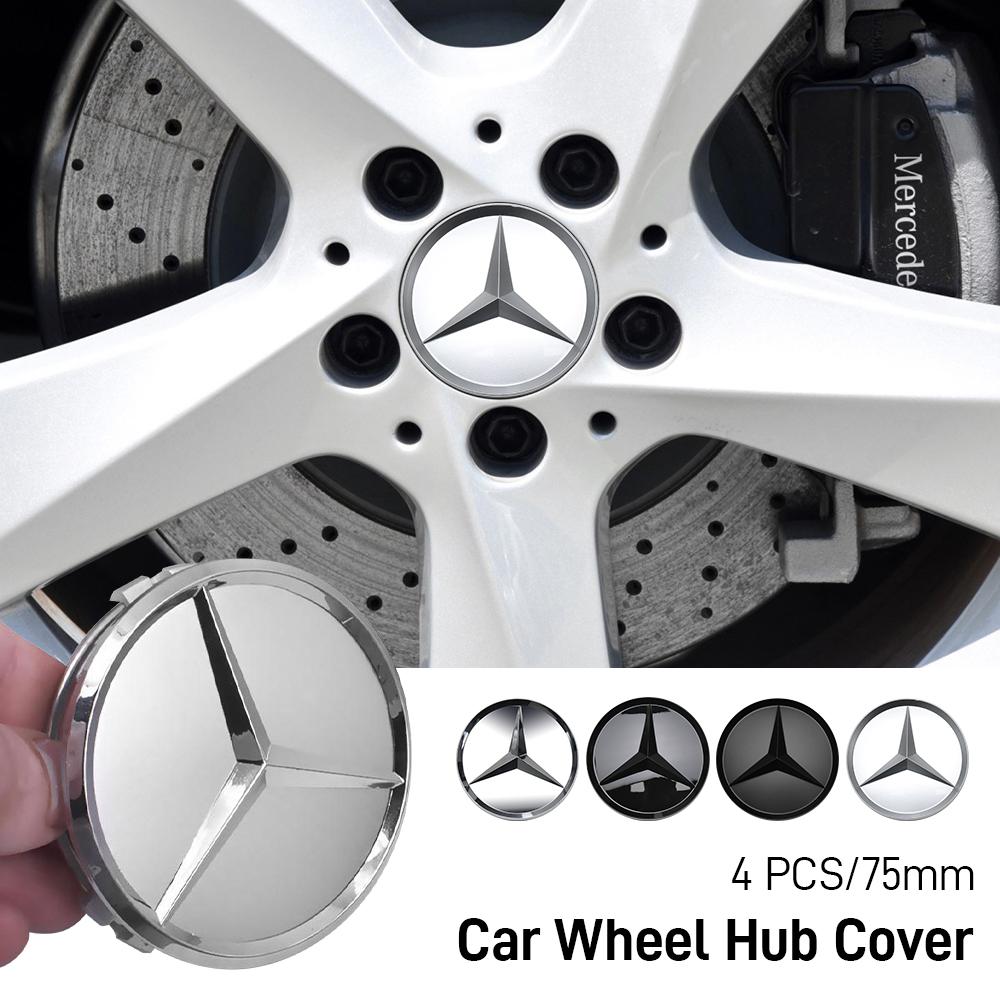 For Mercedes Benz amg 4pcs 75mm Car Wheel Center Hub Caps Auto Tire Hubcap Cover Accessories Mercedes Benz AMG A B Class GLK Class W447 W205 DG1
