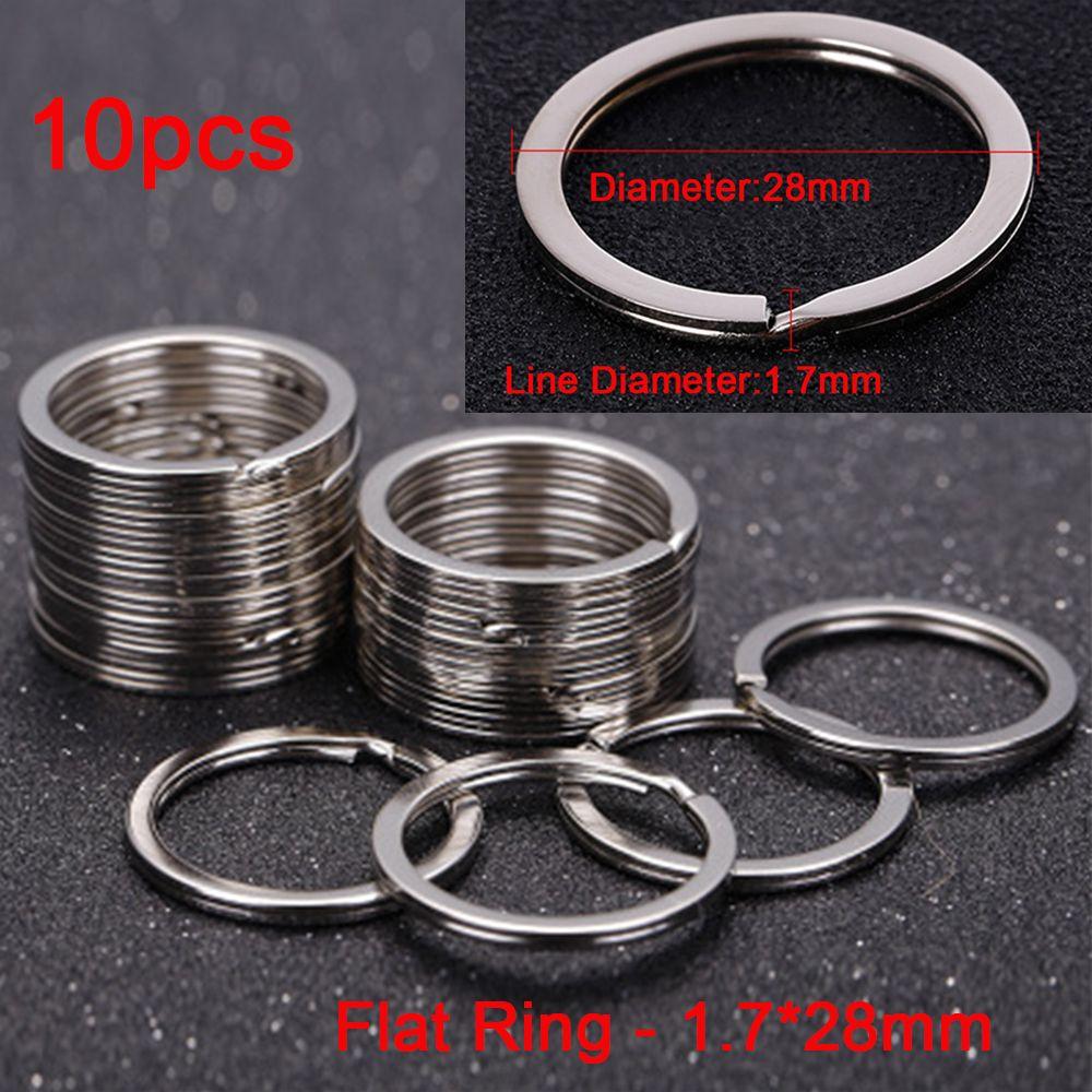 10Pcs/Pack 25/28/30/32mm Clasps Connectors Keychain Chain Loop Split Key Ring Stainless Steel