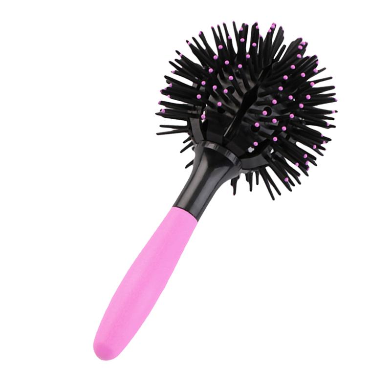 Brosses à cheveux boule ronde 3D 360 degrés Massage du cuir chevelu Forme sphérique Brosse à cheveux bouclante pour filles