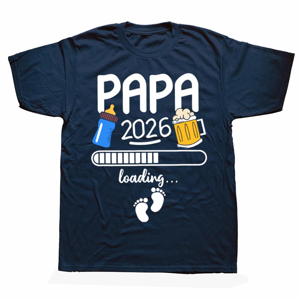 Papa 2026 T Shirt Funny Future Dad 2026 Beer Lovers T Shirts Short Sleeve Mens Clothing Fashion Casual Loose Oversized T Shirt
