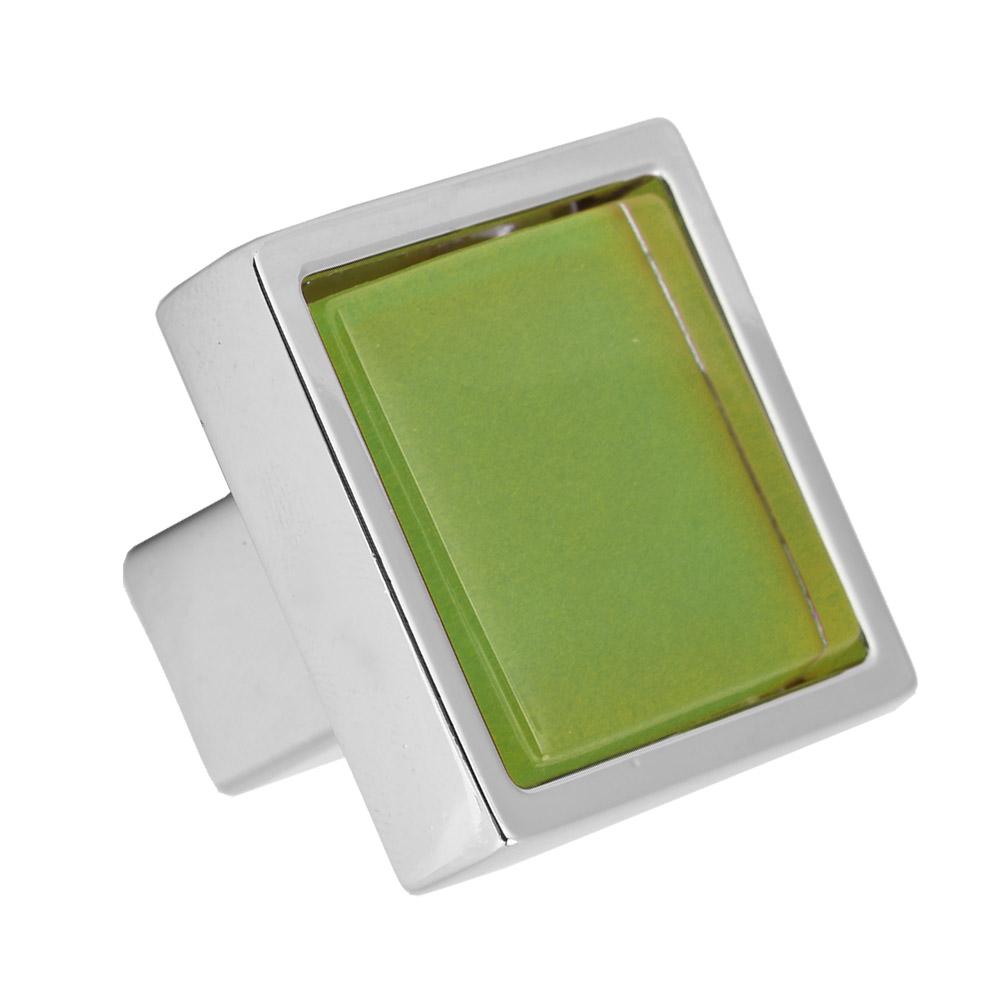 Lådknopp med ett hål Köksskåpsknoppar Garderobshandtag (Kvadratisk form) Kromgrön