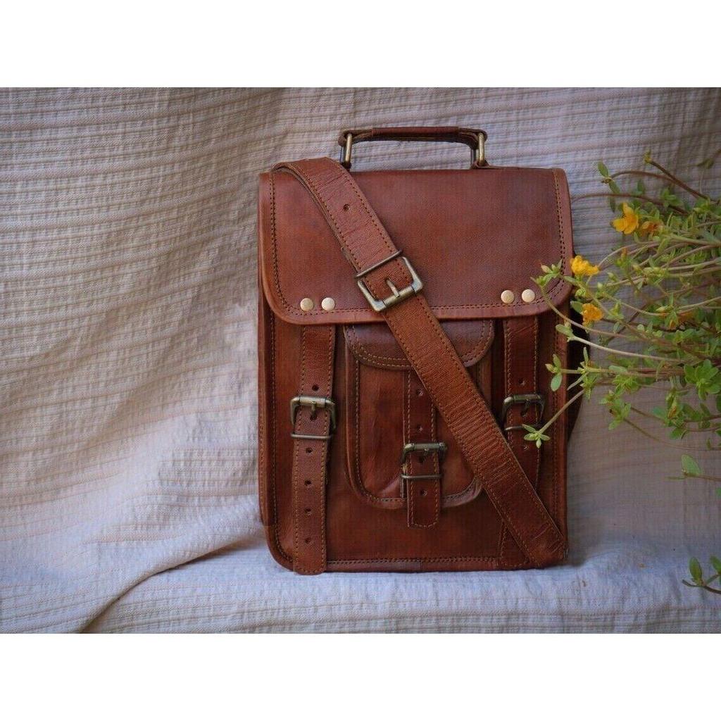 Men's Real Shoulder Satchel Goat Messenger Handmade Genuine Bag