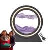 3D Moving Sand Art Table Lamp Round 3D Flowing Sand Painting Table Lamp 180-Degree Rotatable 3 Color Changing Desktop Art Toy