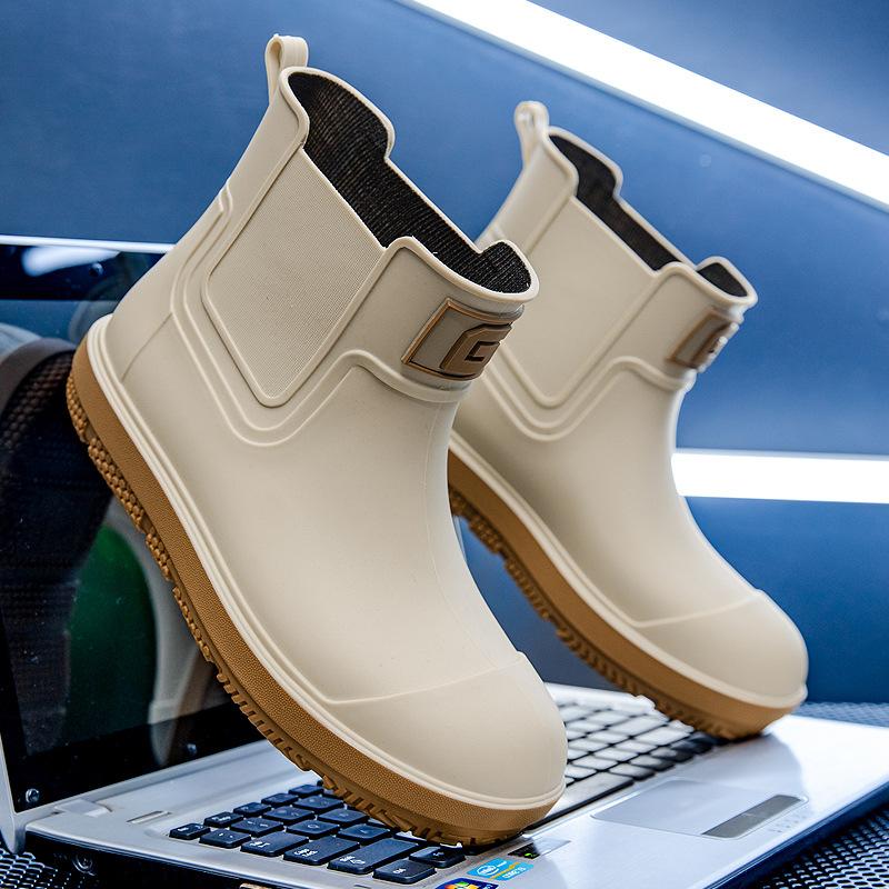 

Fashion Men s Short-Tube Non-Slip Rain Boots Fashionable Low-Top Water Shoes, Pvc One-Time Molded Rain Boots, Pastoral Labor Waterproof 44