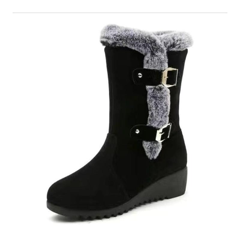 2025 New Women's Shoes  Fashion Knee-High Women's Boots Hot Sale Turned-over Edge Daily Boots Women Winter Plus Size Solid Snow