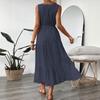 2026 European Strappy Sleeveless V-neck Solid Color Women's Summer Dress