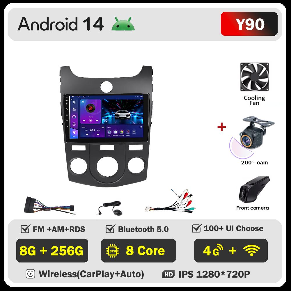 For KIA Forte Cerato 2 Porte Koup 2008-2014  Carplay Auto Screen Wireless Android Auto Car Intelligent Systems AutoMotive 8 Core
