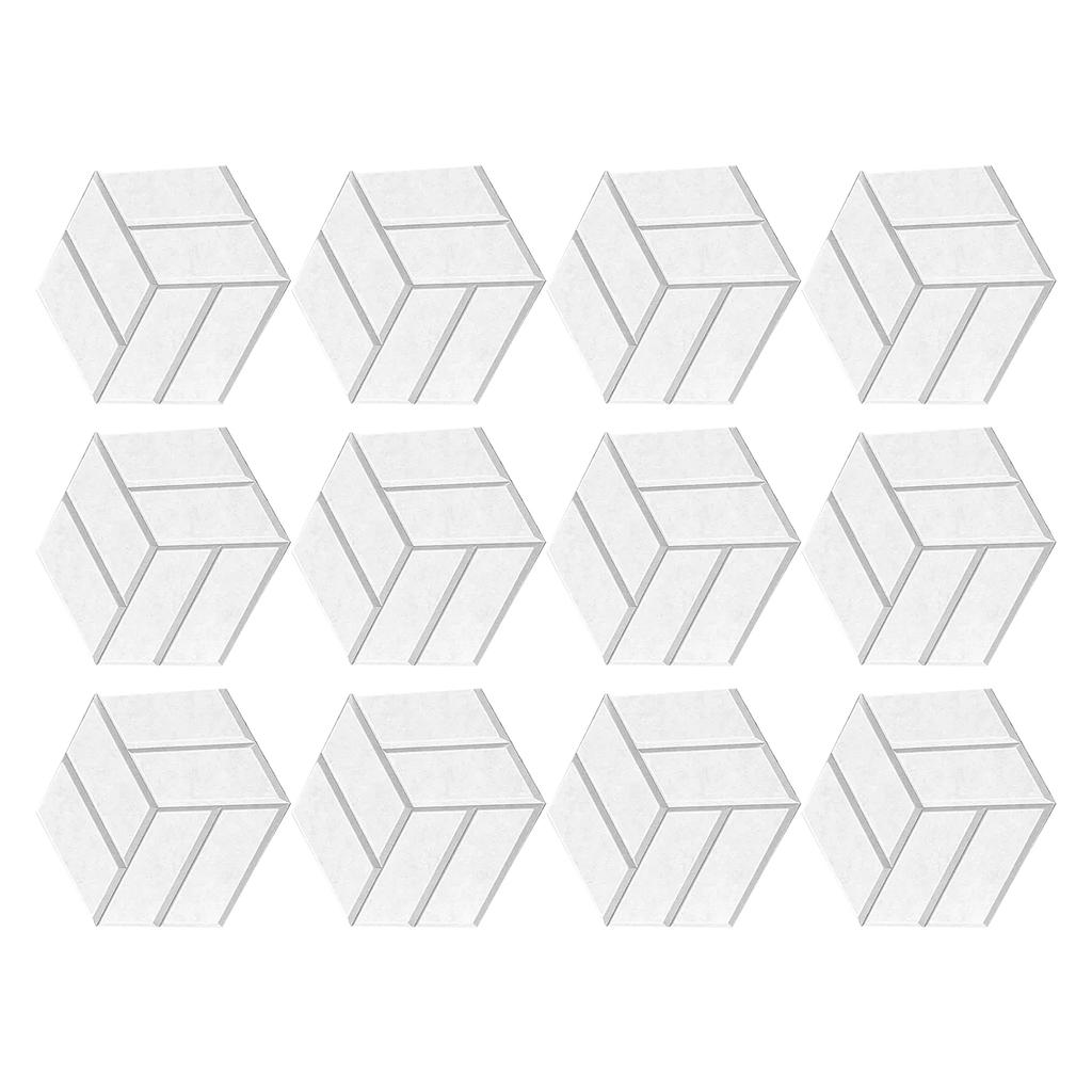 Set of 12 Self Adhesive Acoustics Foam Panels Soundproof Wall Panels Suitable for Recordings Studios and Classrooms