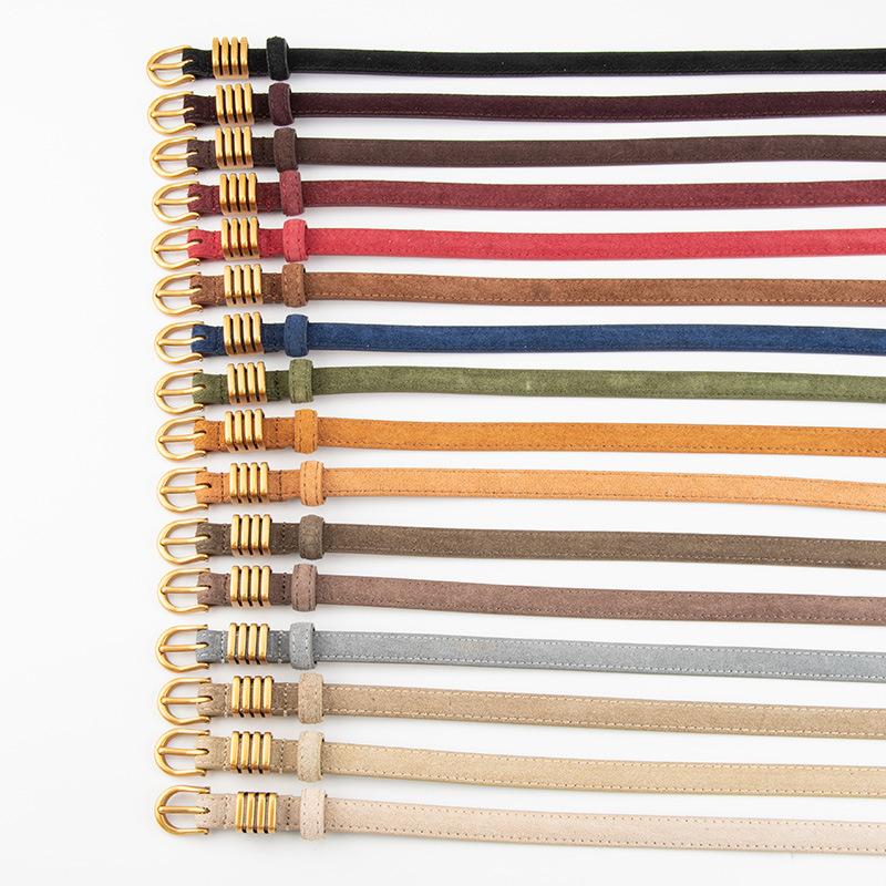 Women's Belt Genuine Leather Frosted Suede Retro High-end Decoration Women's Dress Accessories Belt