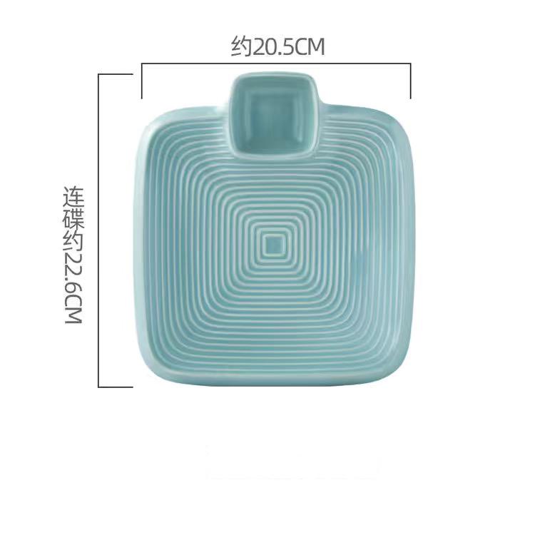 Creative Simple Separated Dumpling Plate Tableware Ceramic Fruit Plate Salad Plate Kitchenware