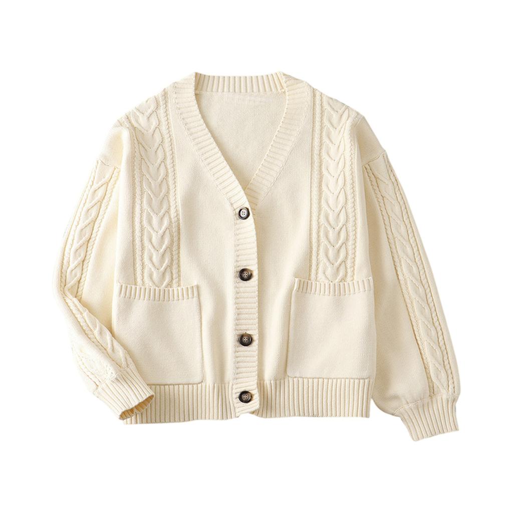 Women's Solid Color Long Sleeved Button Knit Cardigan Jacket Sweater Knit Sweater