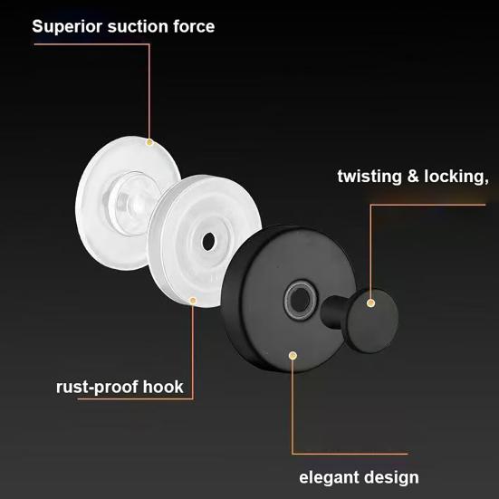 Suction Cup Hook Removable Water Resistant Wall Hook Reusable Rust Proof Hook for Towels Bathrobes Kitchen Glass Mirror
