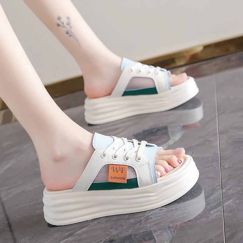 Fashion New Fashion Women's Shoes Flat  Sandals Summer 2025 Thick Sole Comfortable Non-slip Wear-resistant Outdoor Slippers