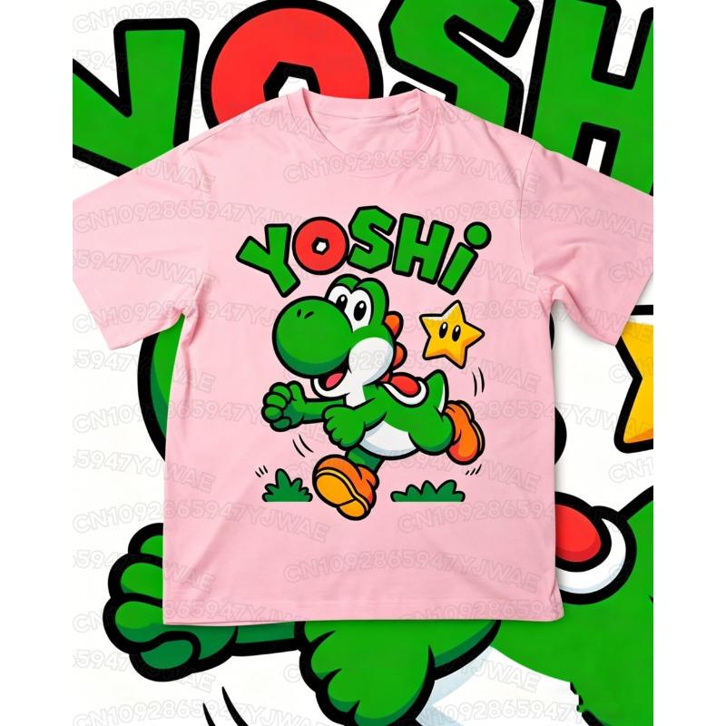 Boys Girls Family Kids T-shirt Tops Summer Cartoon Yoshi Men's Women's Short Sleeve T-shirt Tops