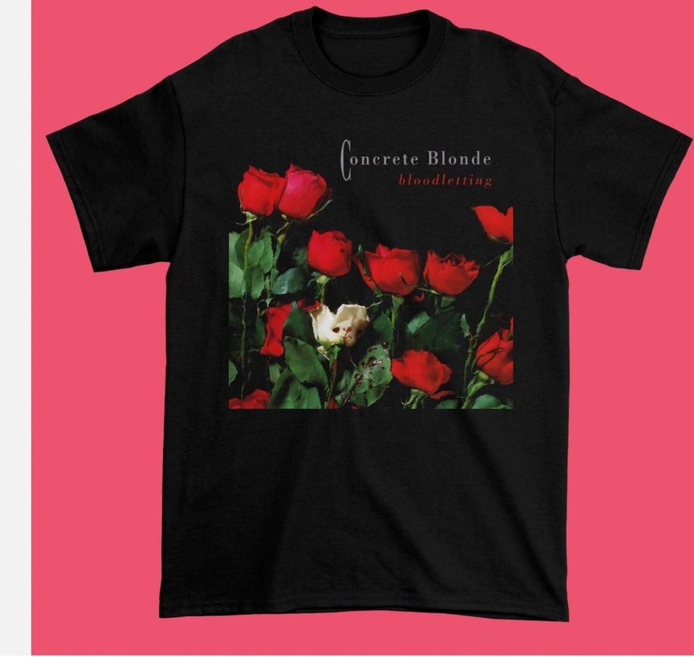 

Хлопковая футболка с коротким рукавом черного цвета унисекс полной размерной сетки группы Concrete Blonde L