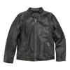 Stand-up collar leather jacket men's simple casual thickened stone-ground calfskin jacket