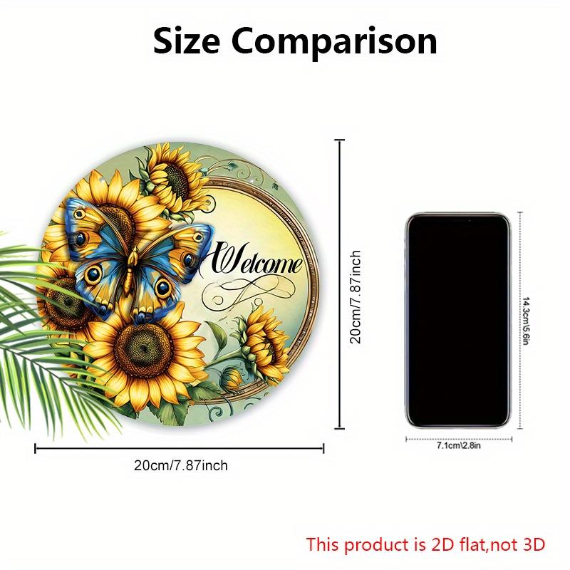 Rustic Wooden Welcome Sign with Sunflowers & Butterfly Pattern - Charming Decorative Hanging Plaque - Ideal Gift for Friend, Family