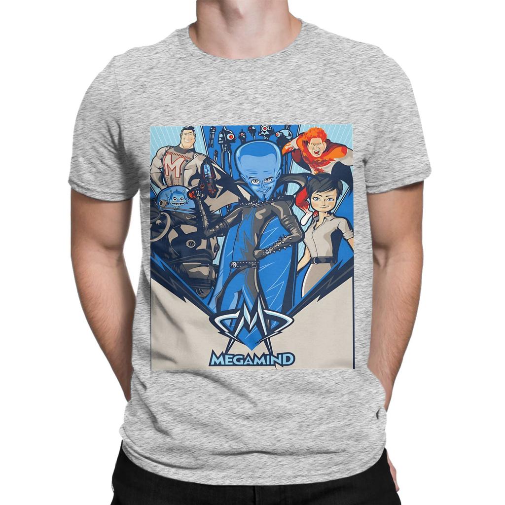Art Megamind Blauw Grappig 100 Katoen T-shirt Megamind Vs The Ddoom Syndicate T-shirts Tops Voor Unisex