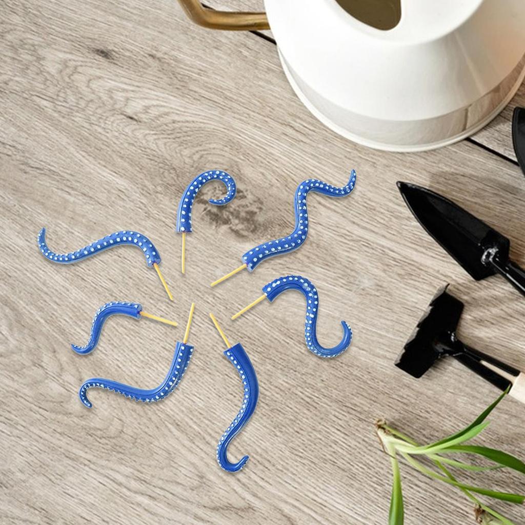 Garden Stakes Octopus Tentacle Stakes Decorative 7 Piece Support Climbing Sticks Glow In the Dark for Lawn Yard Potted Outdoor
