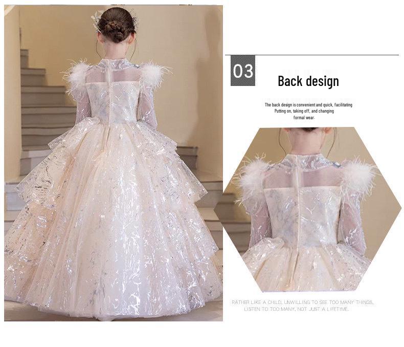 Girls' High-End Exquisite Fairy Flower Wedding & Piano Performance Dress