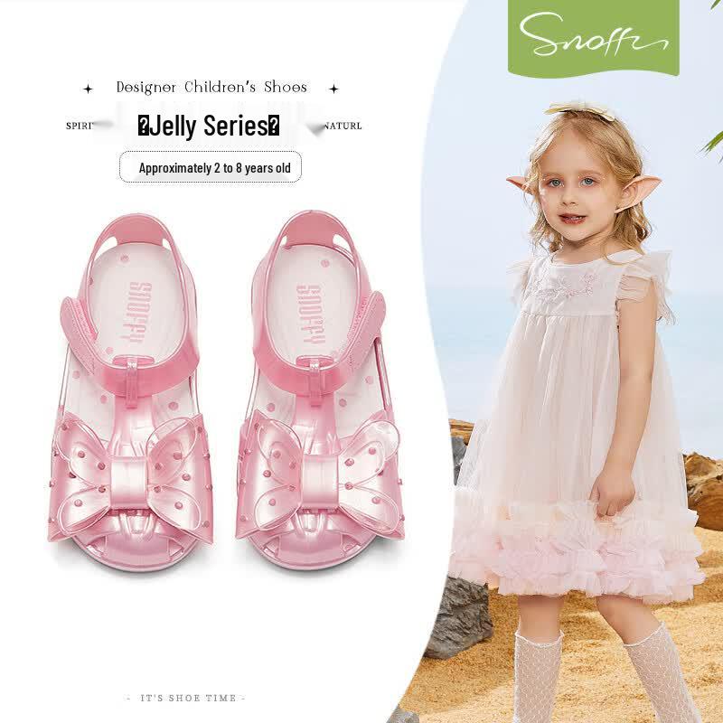 Snuffy Girls  Fashion Bow Jelly Sandals 26