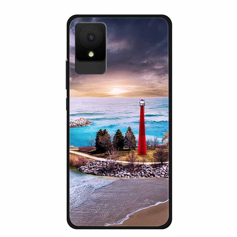 For TCL 501 Case Original Soft Silicone TPU Phone Cases Back Cover For TCL501 Scenery Shockproof Marble Painted Bumper Cute Etui