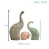 Lephant Family Matte Finish Ceramic Figures | Home Decor Living Room Decorative Items Showpieces House Warming