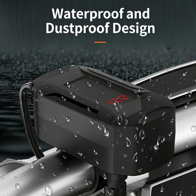 Waterproof Motorcycle USB Chargers With LED Voltage Display Fast Charge 30W Type C 18W USB A For Phones Tablet Camera