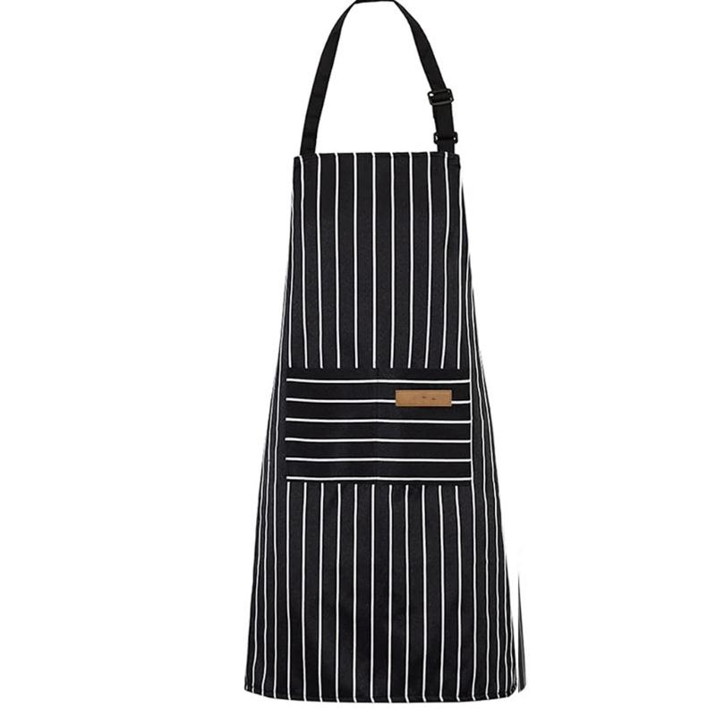 Multipurpose Striped Apron Adjustable Neck Strap and Waist Tie For Outdoor Work Restaurants And Home Cooking Baking Task