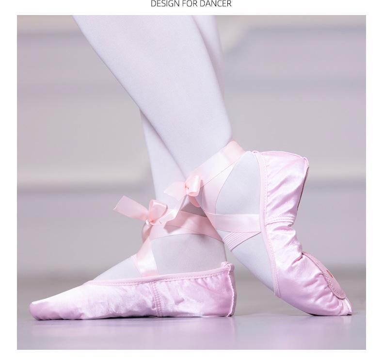 Damen Satinband Ballettschuhe - Weiche Sohle für Tanzpraxis und Unterricht