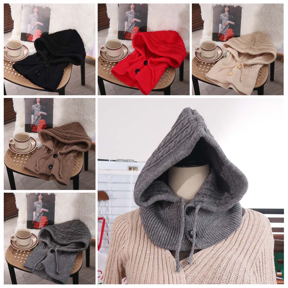 Thickened Winter Balaclavas Cap Hood Pullover Cap Beanies Hat Knitted Neckerchief  Riding