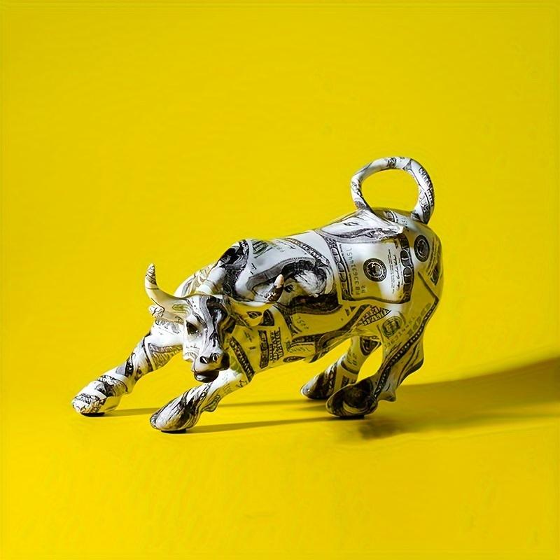 Byk z Wall Street Zwierzę Rzeźba z żywicy Rzemiosło Ozdoby, Nowoczesny Dom Salon Szafka TV Biuro Dekoracja na biurko Prezent