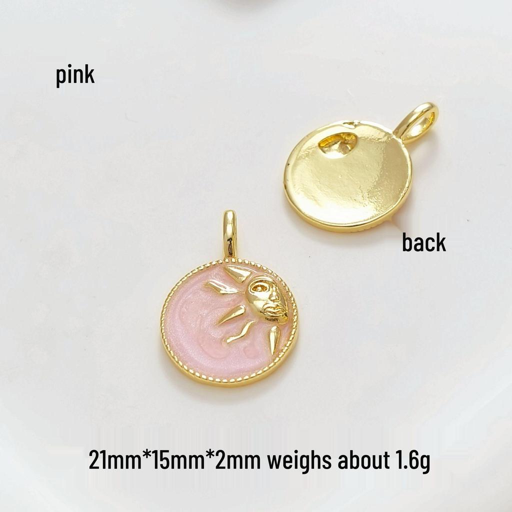 European & American Gold-Plated Moon Star Copper Pendant Necklace for Women