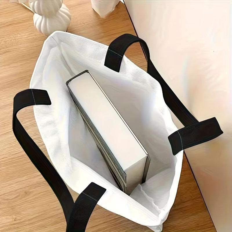 1pc Floral Tote Bag Vibrant Flower Illustrations Reusable Shopping Bag Rainbow Hearts Tote Handbag Large Shopper Storage Bags