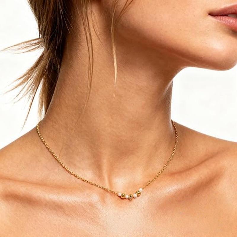 Exquisite 14K Gold Plated Pearl Pendant Necklace for Women золотой