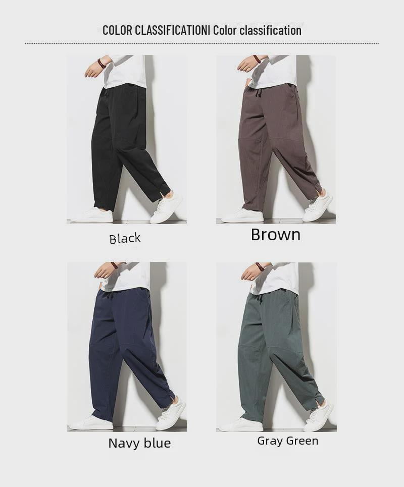 Men's Loose Fit Linen Pants: Chinese-Style Summer Harem Trousers
