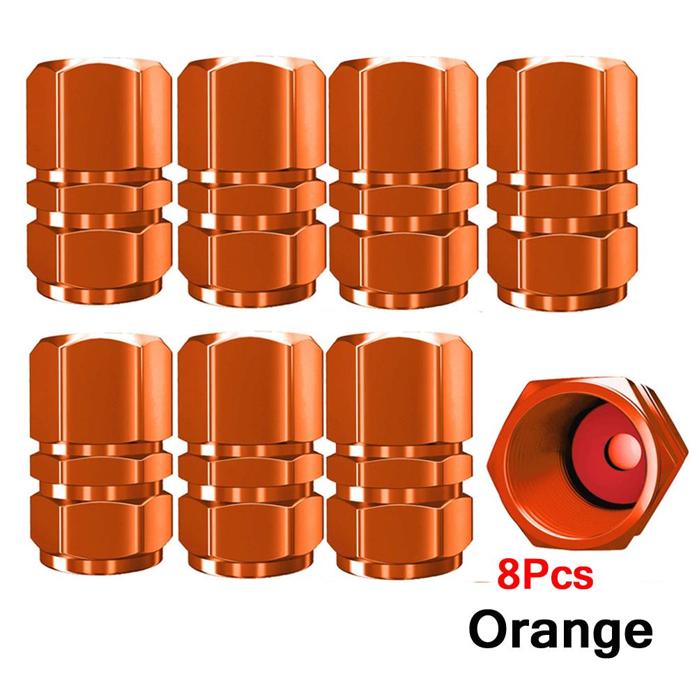 AUTCOAT Aluminum Alloy Car Wheel Tire Valve Caps Tyre Rim Stem Covers Car Dustproof Tire Cap For Cars Motorcycles Trucks Bikes Stem Caps1