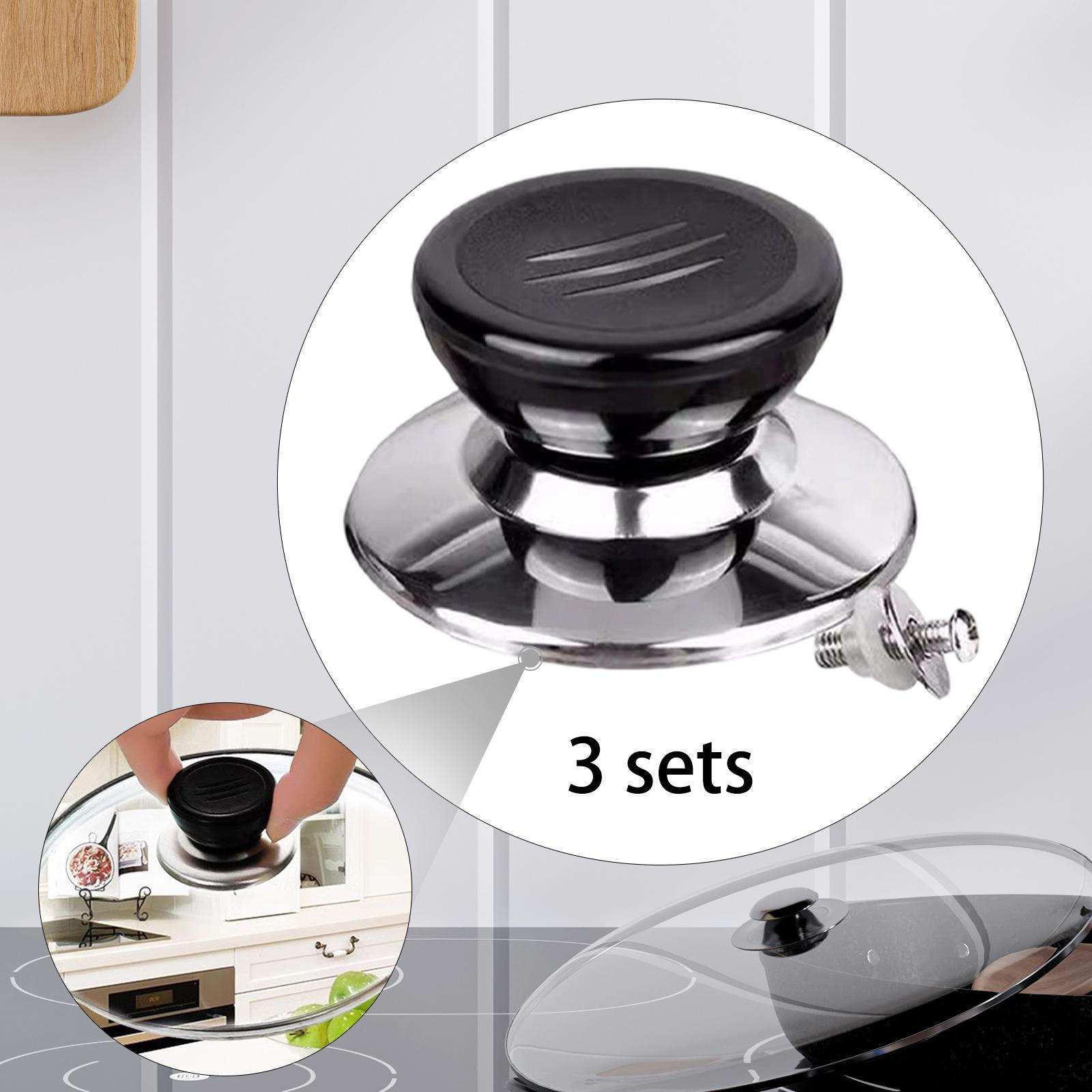 

Крышка для посуды Ручка-кнопка Колпачок Термостойкий Запасные части для ремонта для отверстия 6 мм-10 мм Универсальный 3 Pieces