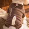 Winter D-Rom Warm Vest for Bichon ,Four-Legged Letter-Print Rompers, Thermal Base Layer & Pajamas for Small & Medium Dogs, Teddy