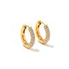 Ying Tai 18K Gold-Plated Stainless Steel Hoop Earrings with Diamonds - European & American Style