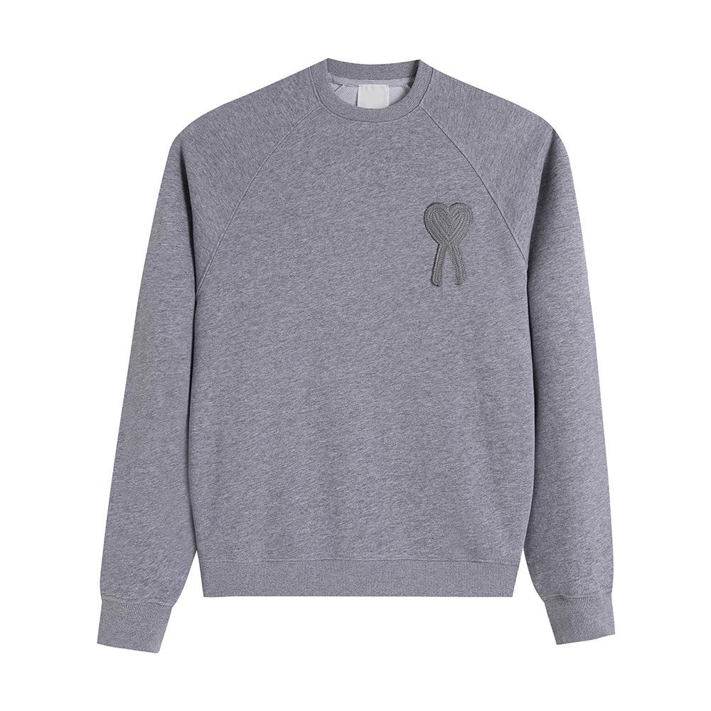 Sweat à capuche au crochet pour automne-hiver, unisexe, avec broderie en forme de cœur, manches longues, col rond.