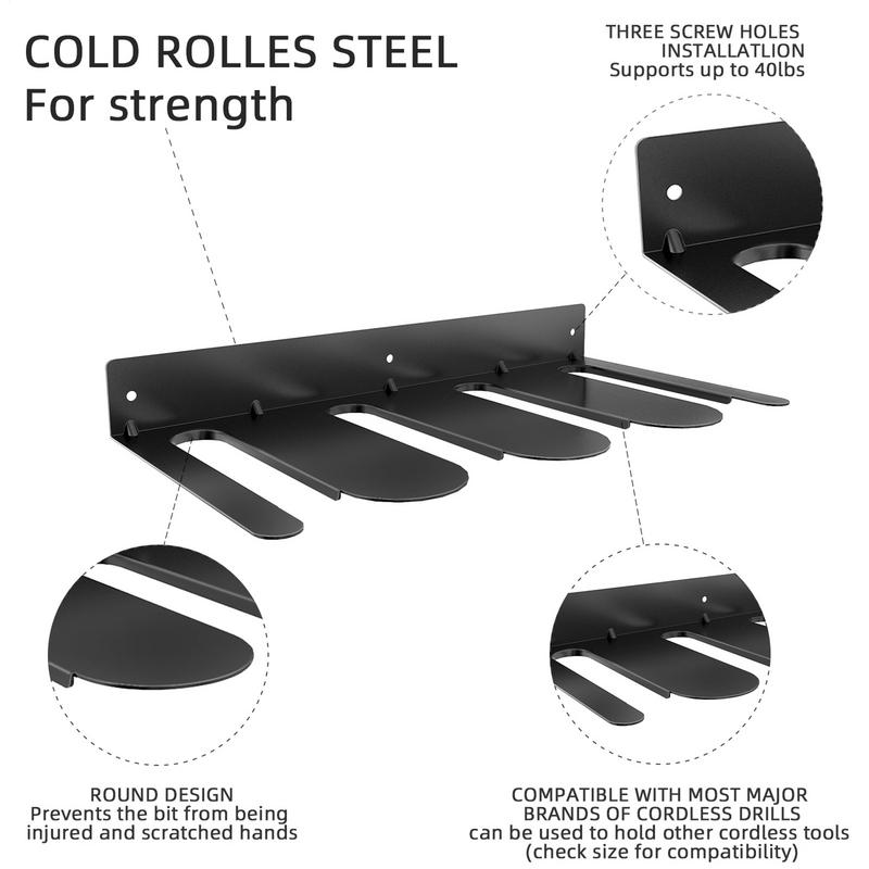 Power Tool Storage Rack Cordless Tool Storage Heavy Duty Waterproof Hooks Shelf For Garden Basement Construction Gardening