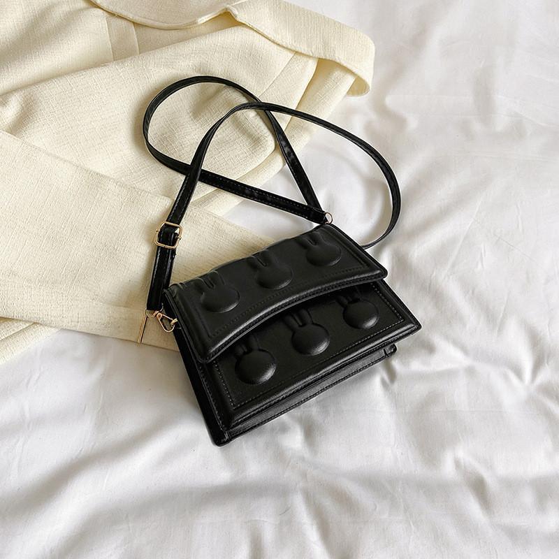 Stylish Minimalist 2023 Shoulder Bag For Women Chic Small Square Crossbody чёрный