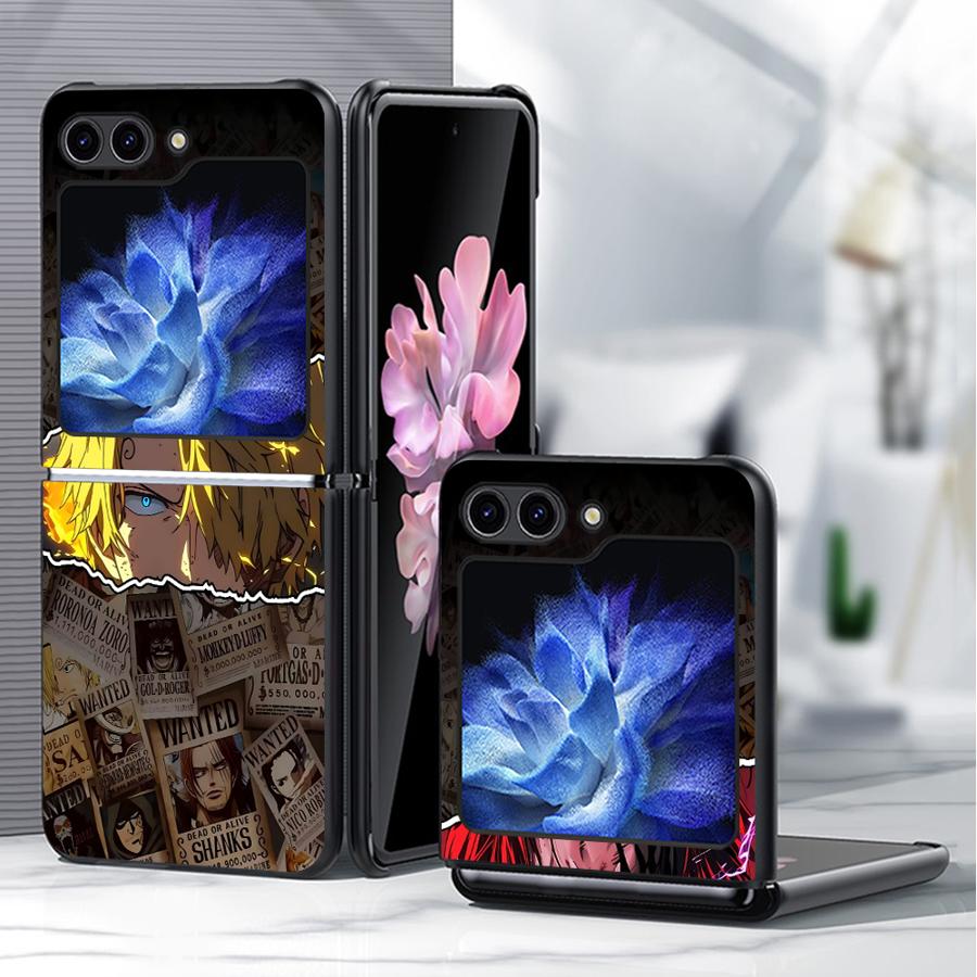 Anime One Piece Case for Samsung Galaxy Flip4 Z Flip 7 6 5 4 3 Flip7 FE Flip5 Flip3 Flip6 Back Phone Cover Funda