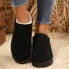 European and American foreign trade plush heeless snow boots women's new platform short tube lazy large size cotton shoes