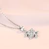 S925 Sterling Silver Snowflake Pendant with Diamond Accents - Christmas Jewelry Hot-Seller