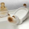 Siamese Cat Ceramic Soap Box, Simplicity, Household Creative, Cute Cartoon, Perforation-Free, Small Art Drain Dish