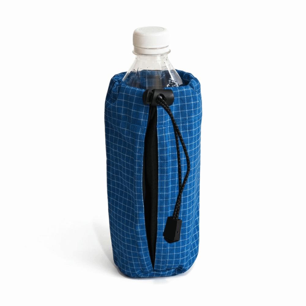 Elastic & Secure Fit Water Bottle Holder Drawstring Closure Hiking Equipment Pouch Camping синий