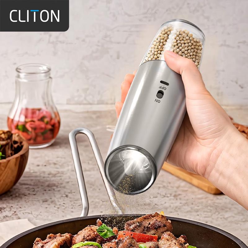 CLITON Rechargeable Stainless Steel Electric Pepper Grinder